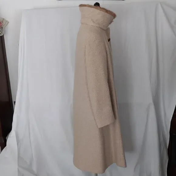 Vtg Glenbrooke Womens Wool Double Breasted winter coat with mink collar - Picture 6 of 12